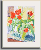 GERANIUMS IN A POT 2007 acrylic/paper 24.5" x 22"